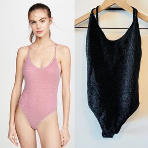 NWT Caroline Constas Delfina One Piece Metallic Sparkle Bikini in Black S
